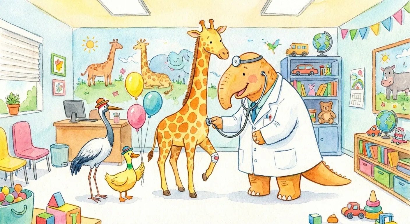 A warm illustration of a parent and child